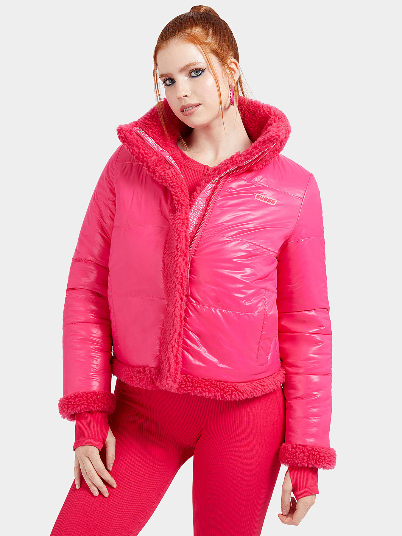 CHARIS black reversible padded jacket brand GUESS