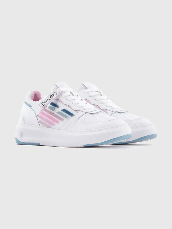 Logo leather sneakers - 2