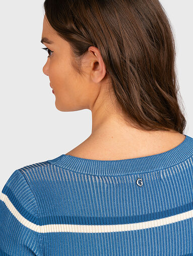 ELIANE blue dress with striped motifs - 3