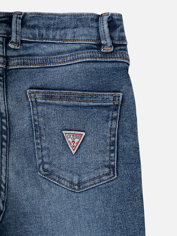 High-waisted blue jeans - 4