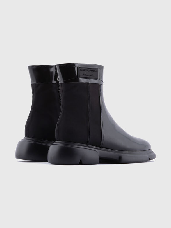 Black leather ankle boots - 3