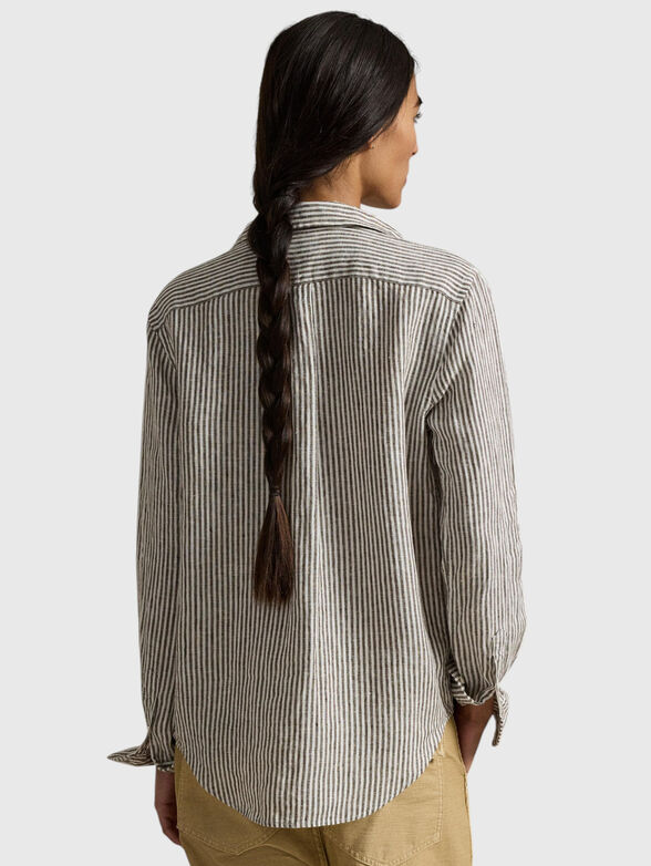 Linen shirt with embroidered logo - 3