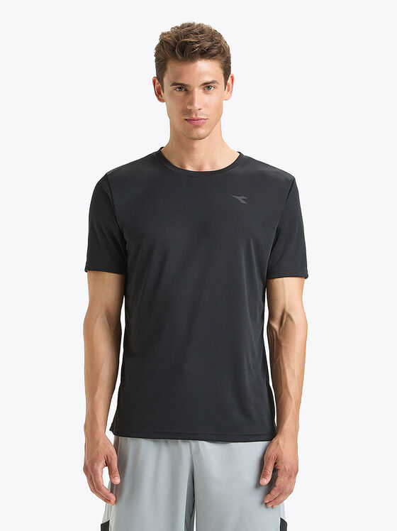Тениска с лого SS T-SHIRT RUN в черен цвят - 1