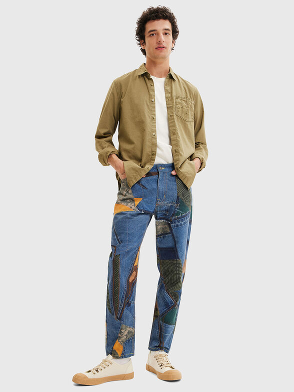 BRAD beige shrt with logo detail - 2