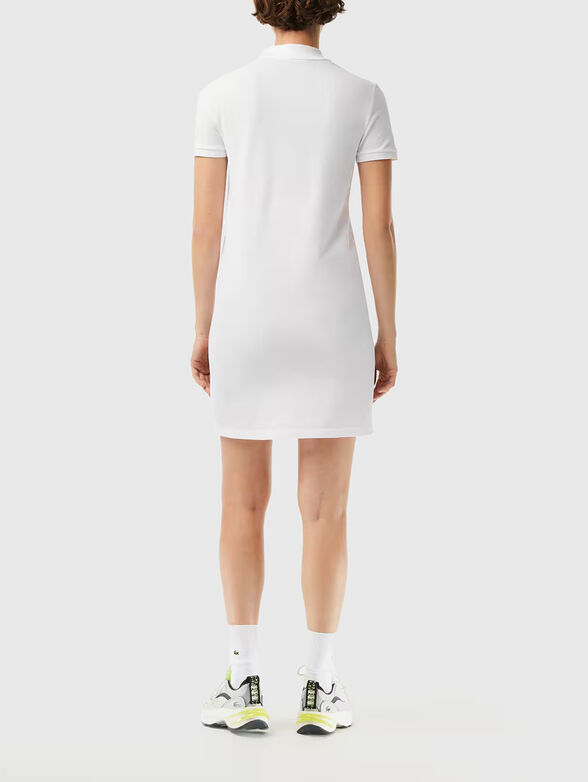 Dark blue piqué knit polo dress - 2