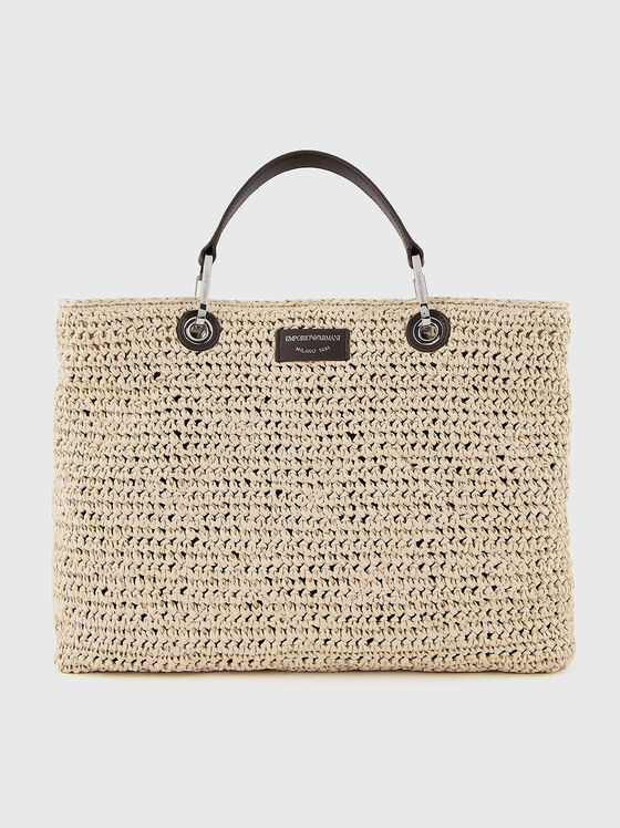 Голяма чанта с плетена текстура - 1