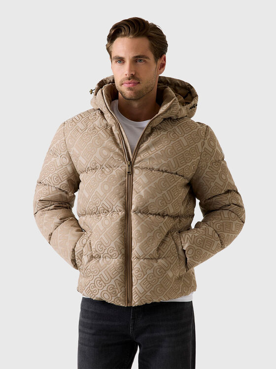 Подплатено яке с качулка и лого принт - 1