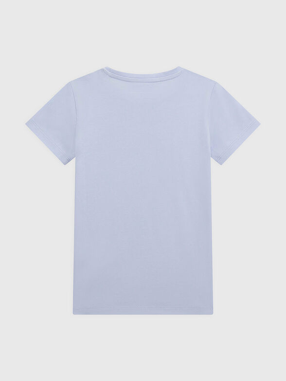 Cotton T-shirt with floral print and logo - 2