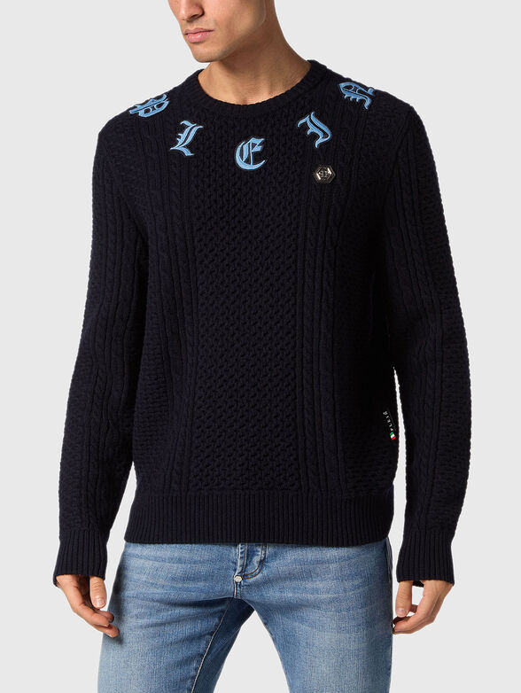 Black sweater in wool and cashmere - 1