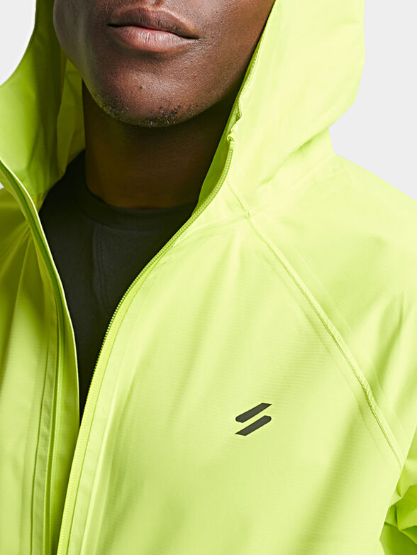 Black waterproof jacket with zip and hood - 6