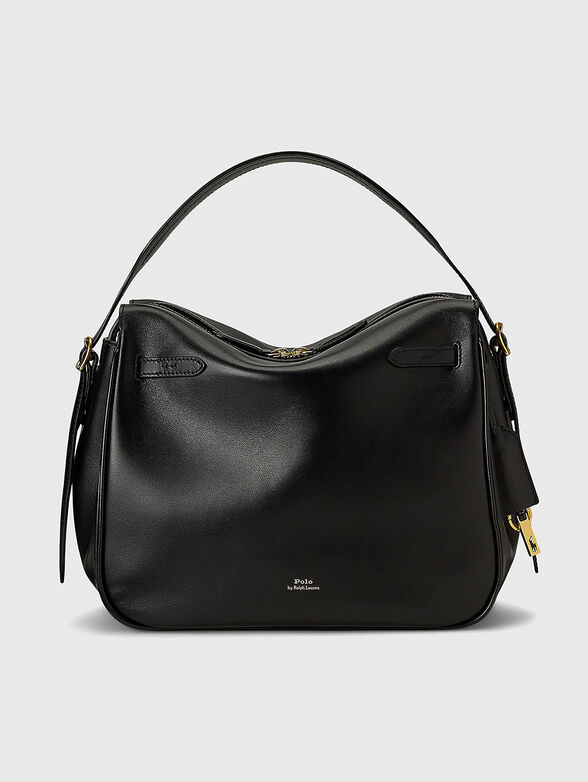 Leather satchel with logo - 1