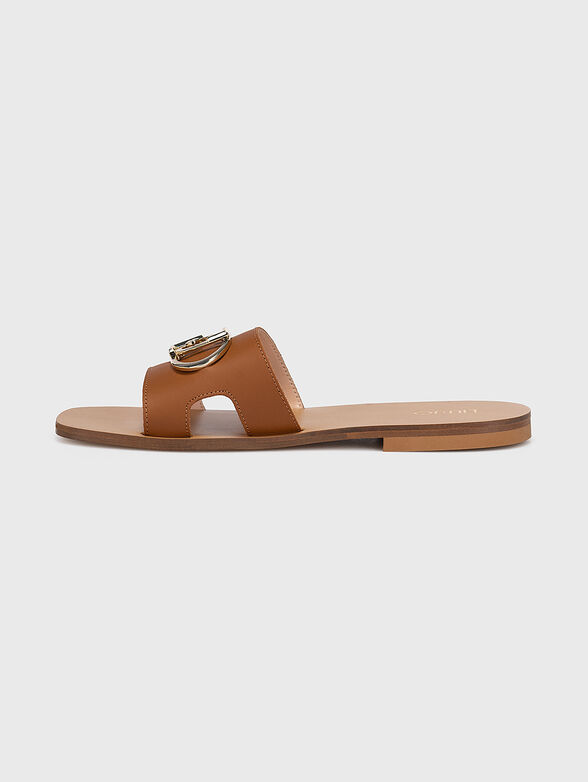 SABA 06 brown leather sandals with logo detail - 4
