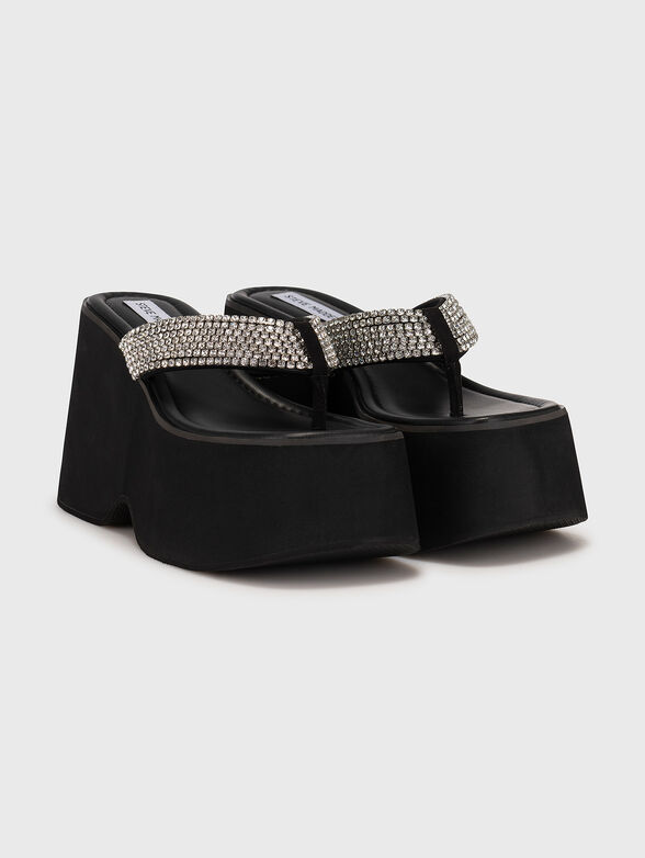 GWEN-R black sandals with applied crystals - 2