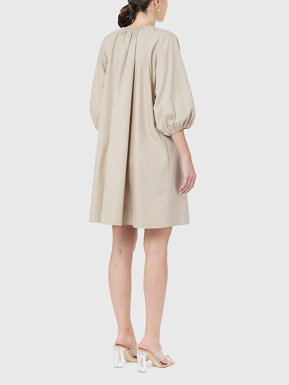 Beige dress with puff sleeves - 2