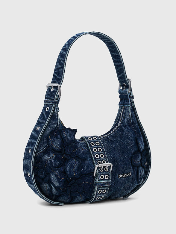 Denim bag with accent embroidery - 4