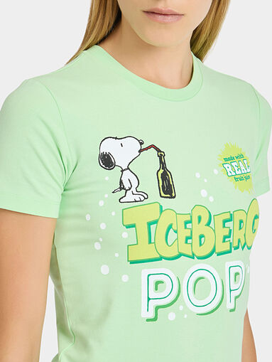 Green T-shirt with Snoopy print - 3