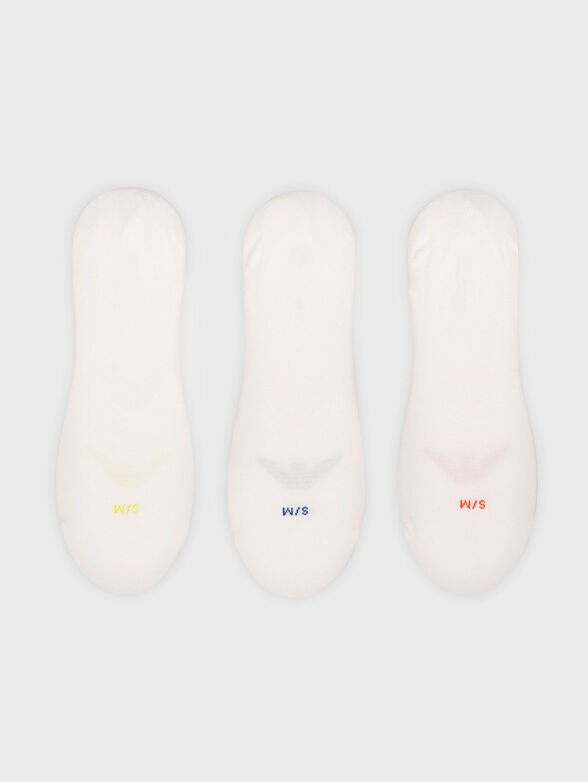 Set of three pairs of cotton socks in black - 2