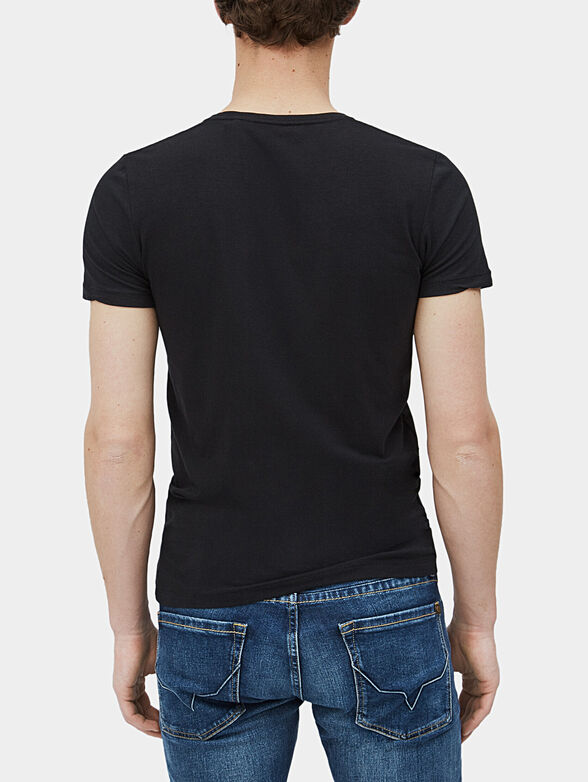 Black T-shirt with logo print - 4