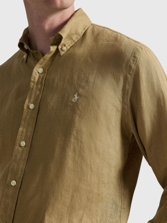 Beige shirt with logo detail - 4