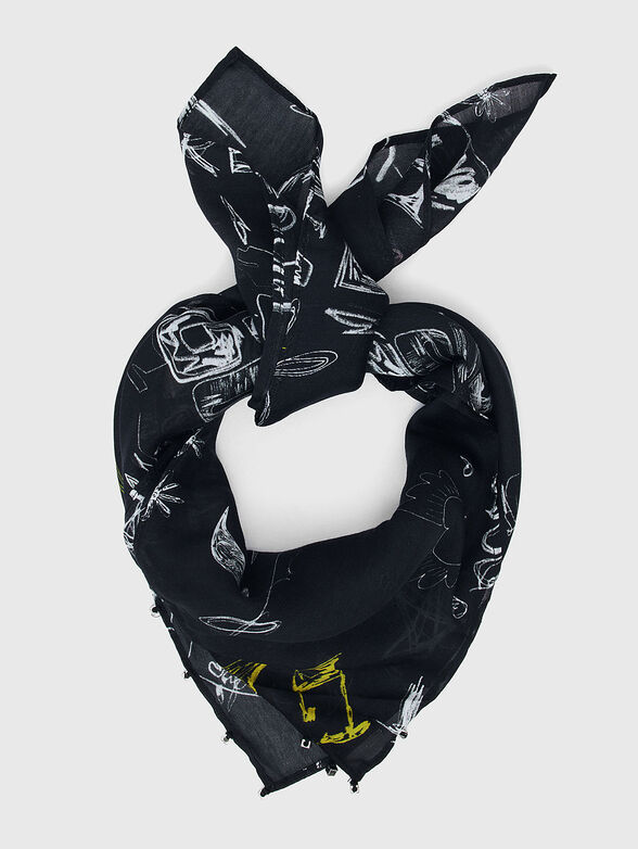 Square scarf with graffiti print - 3