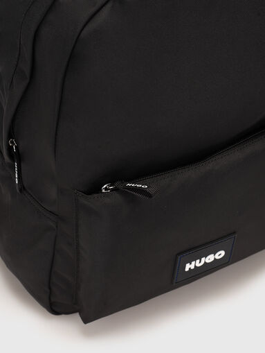 Black backpack with contrasting logo  - 5
