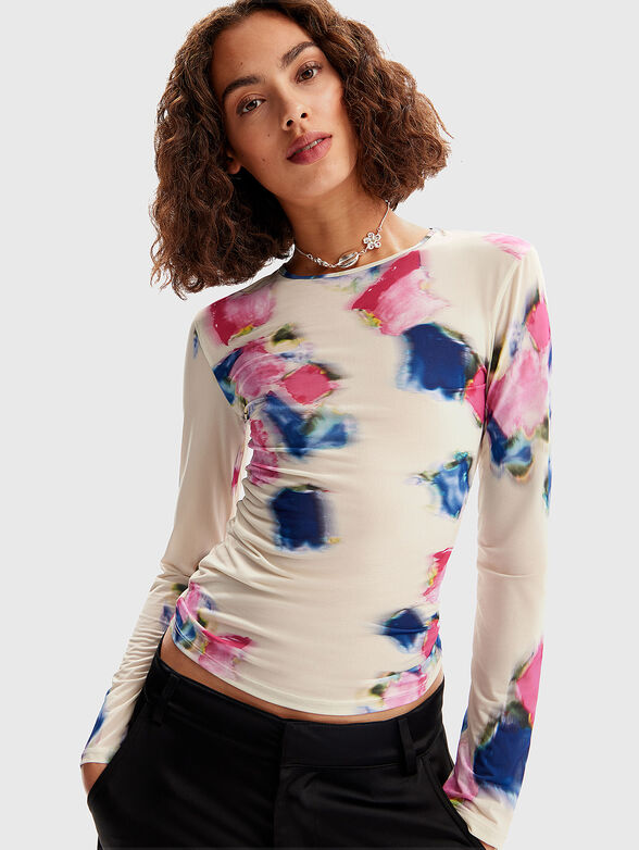 Blouse with floral details  - 1