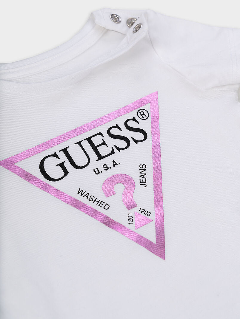 T-shirt in fuxia colour with contrast logo print - 3