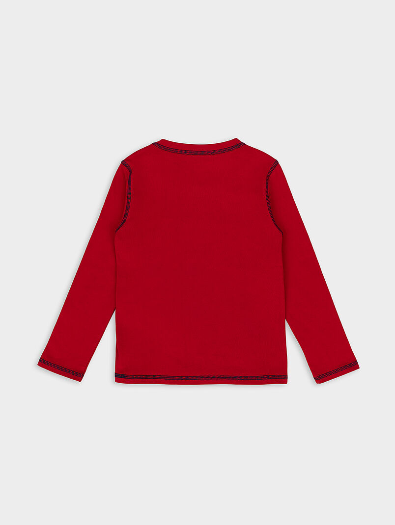 Red blouse with logo detail - 3