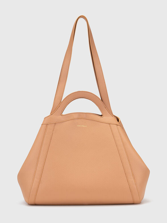 Leather bag with long handle and logo - 4