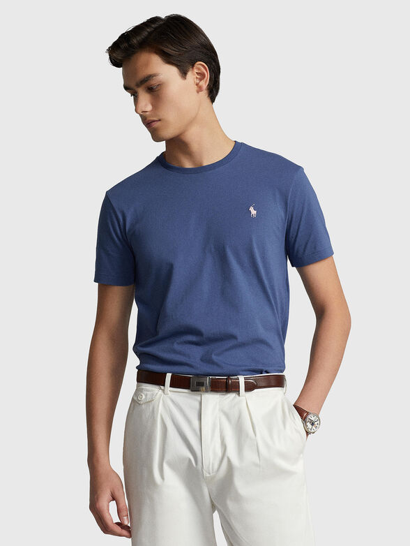 Blue T-shirt of cotton fabric - 1