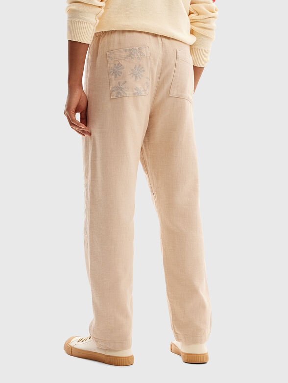 Beige pants in cotton  - 1