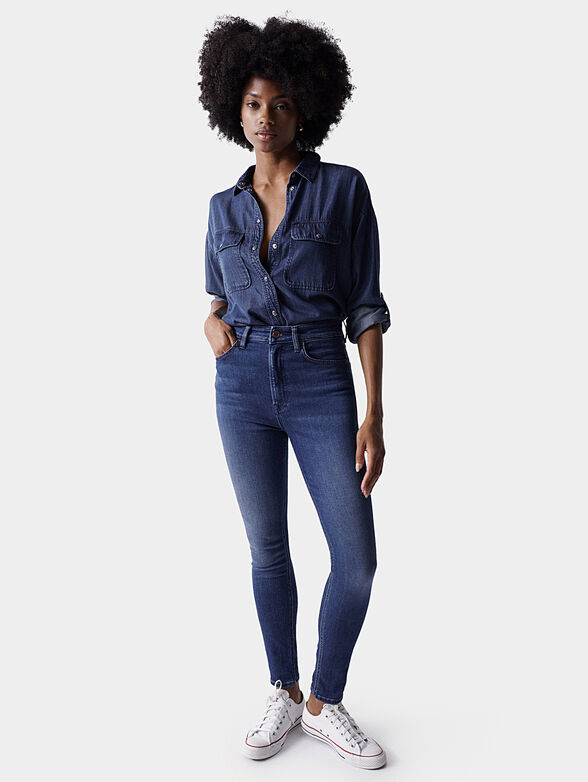 Blue shirt with snap buttons - 6