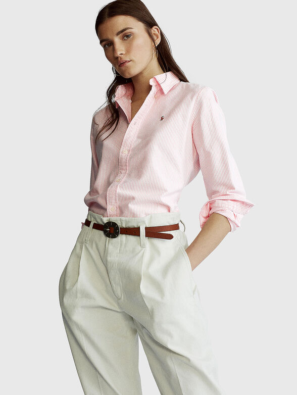 Pink shirt in cotton - 1