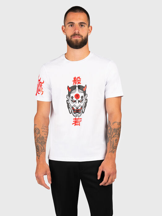 Cotton T-shirt with contrast print