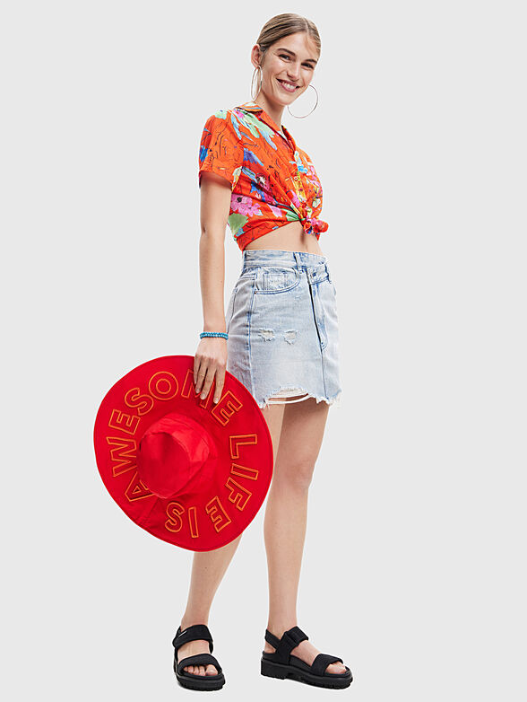 LAOS cropped shirt with floral print - 2