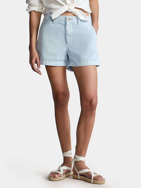 Cotton shorts in light blue - 1