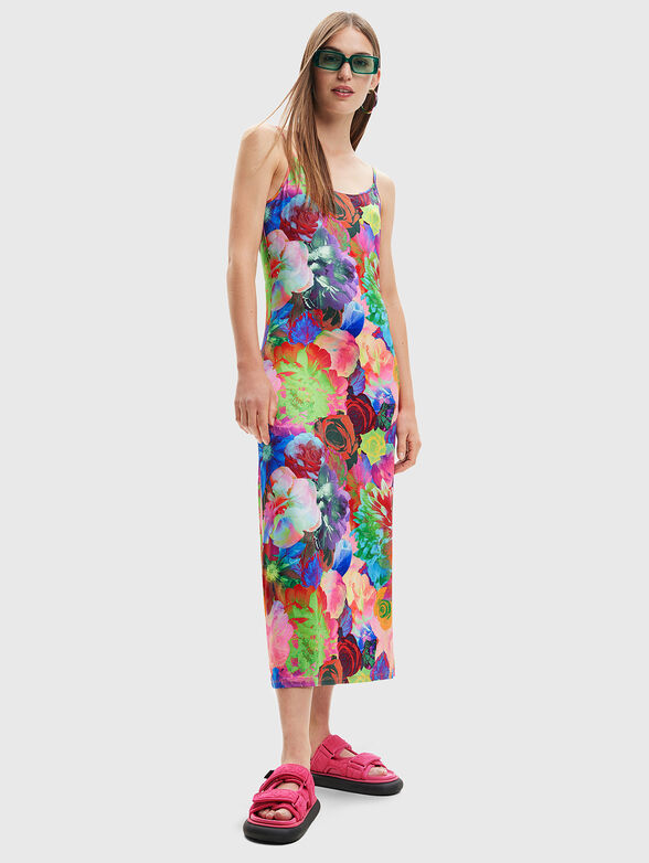 Long dress with floral print - 0