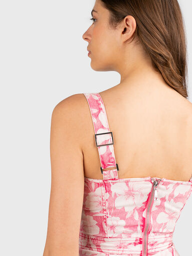 CHLOE denim dress with floral print - 3