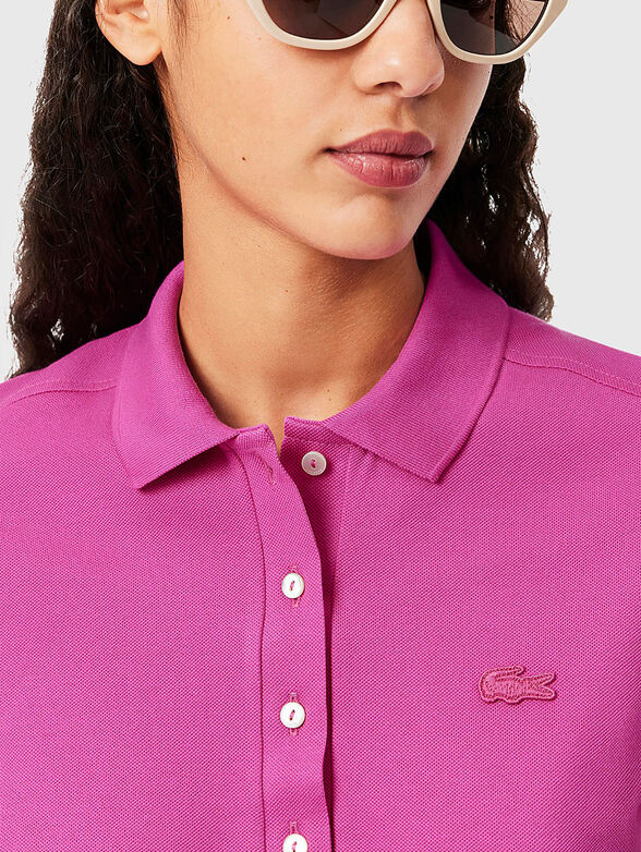 Burgundy cotton polo shirt - 4