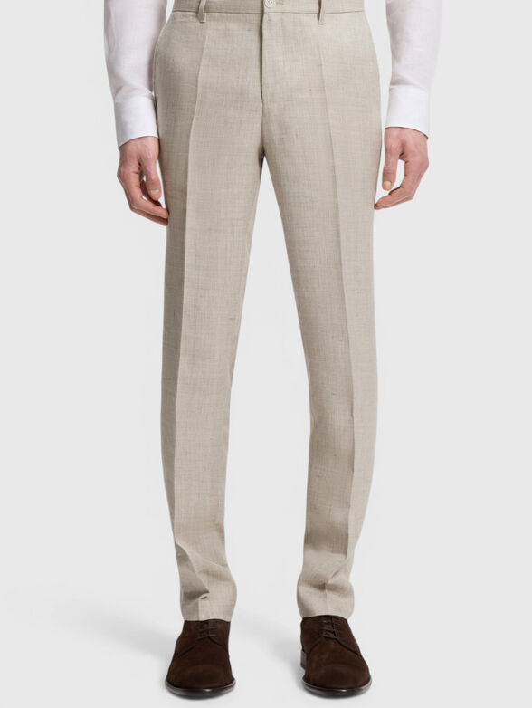 Linen-blend trousers - 1