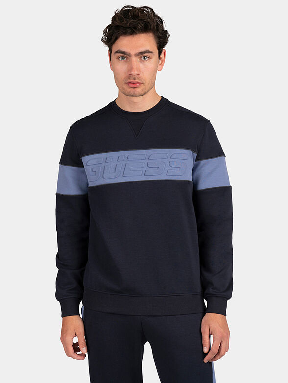MERV sweatshirt in blue with embossed logo - 1