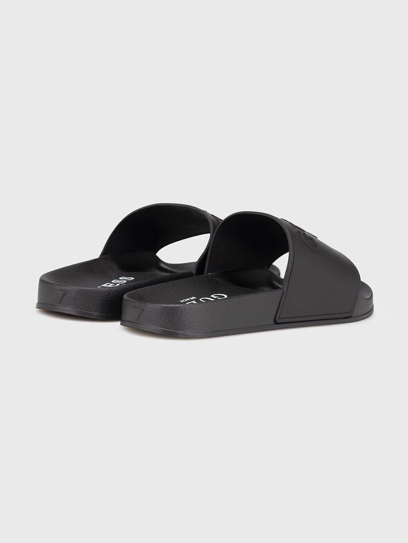 Beach slippers with logo in black - 3