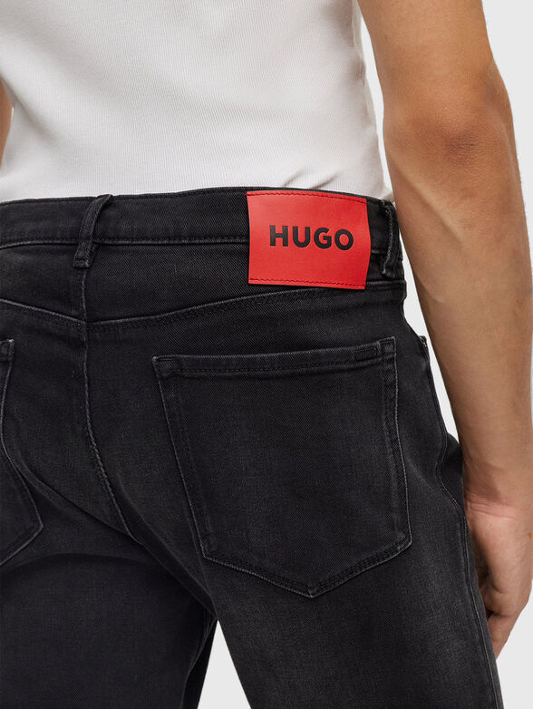 Cotton jeans with contrast logo patch - 3