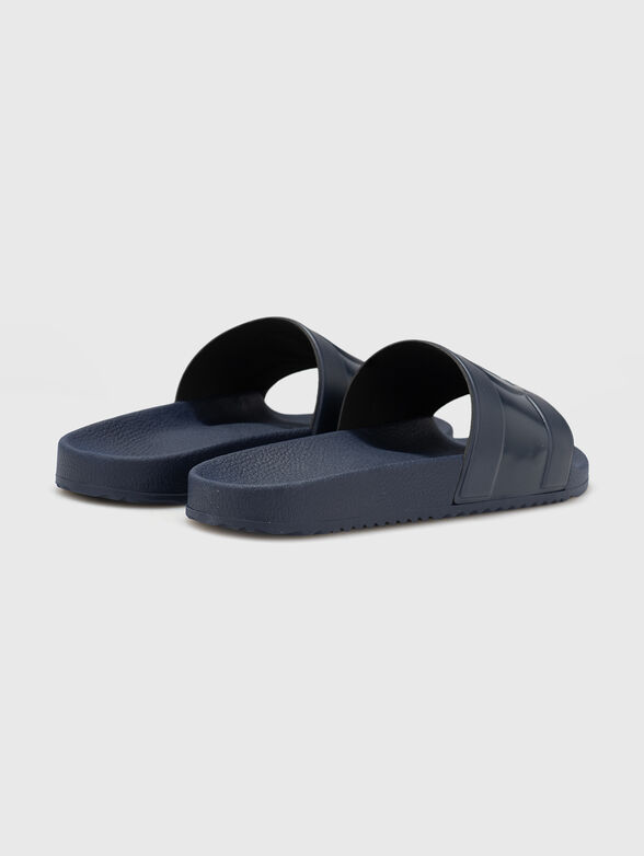 Dark blue slippers with a logo - 3