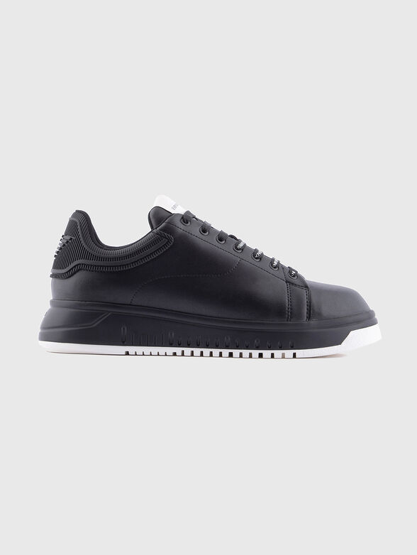 Leather sneakers with logo - 1
