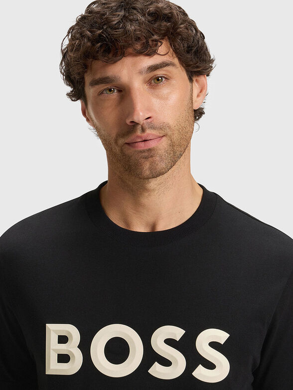Black T-shirt with oval logo - 4
