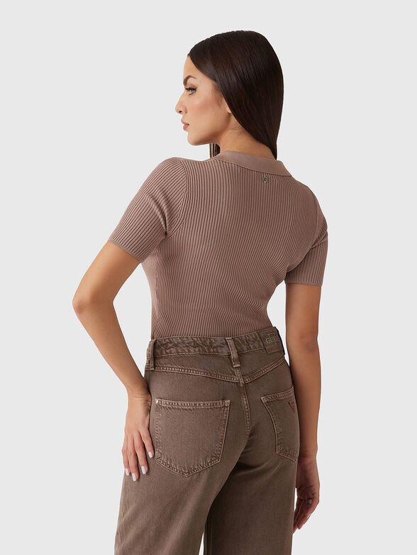 Polo shirt with accent buttons in black - 3