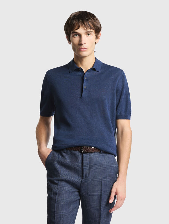 Short-sleeved linen-blend sweater - 1