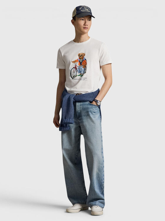 Бяла тениска с принт POLO BEAR - 2