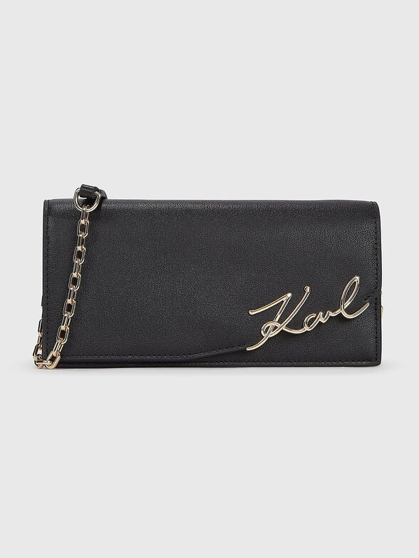 Leather crossbody bag with logo - 1
